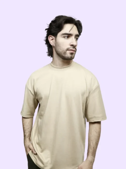 Camiseta oversize camel para hombre