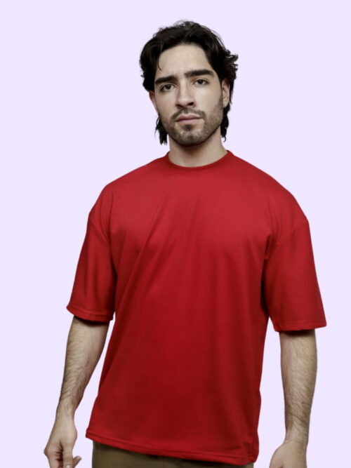 Camiseta oversize roja, hombre