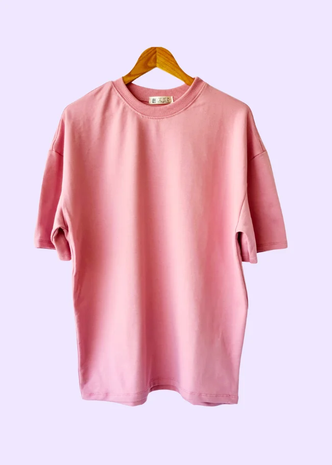 Camiseta Oversize palo de rosa hombre. Estructura en burda